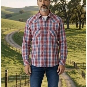 Ariat Men's Retro Fit Plaid Long Sleeve Western Shirt Size XXL